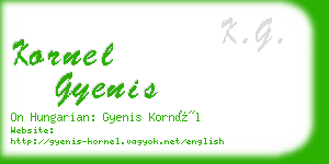 kornel gyenis business card